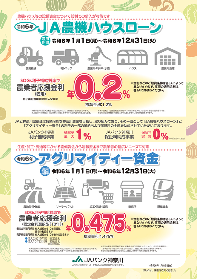 令和6年JA農機ハウスローン